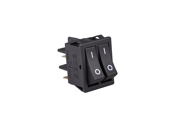 30*22mm Black Body 1NO+1NO w/o Illumination with Terminal (0-I) Marked Black A12 Series Rocker Switch